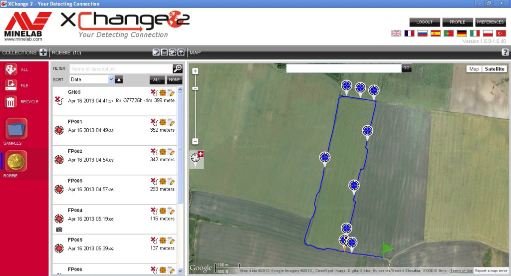 CTX xchange2 findpoint detail 1024x553 Minelab CTX 3030 – Mapa, navigace a GPS