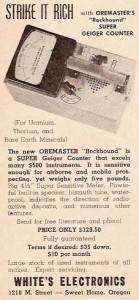 Whites Electronics Ad 1956a 139x300 Detektory Whites   historie a současnost I.